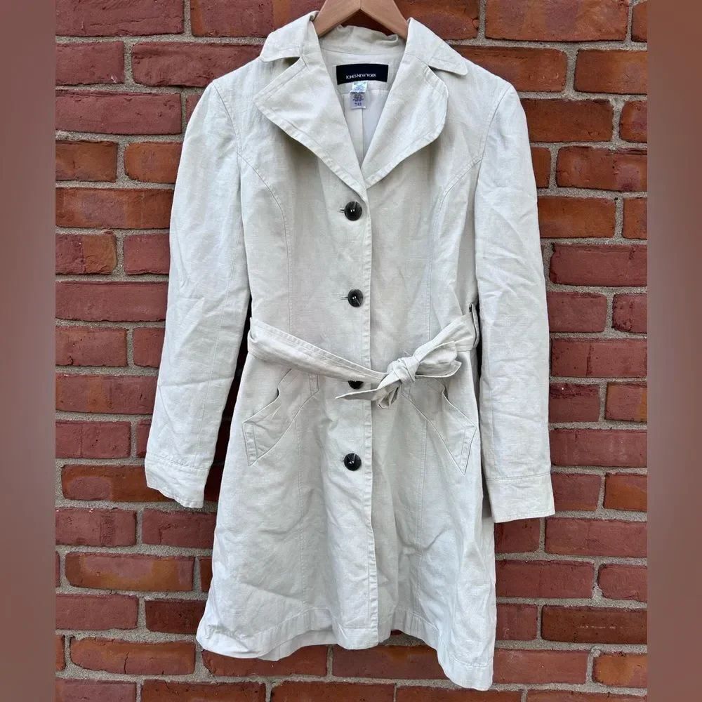 Jones New York Linen Cotton Trench Jacket